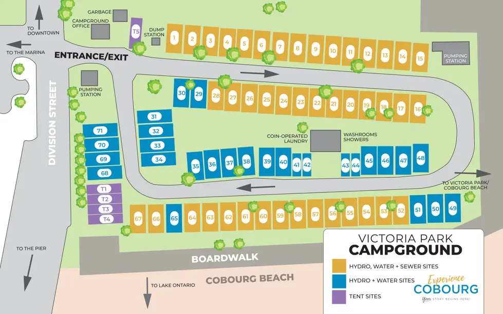 Victoria Park Campground Site Layout